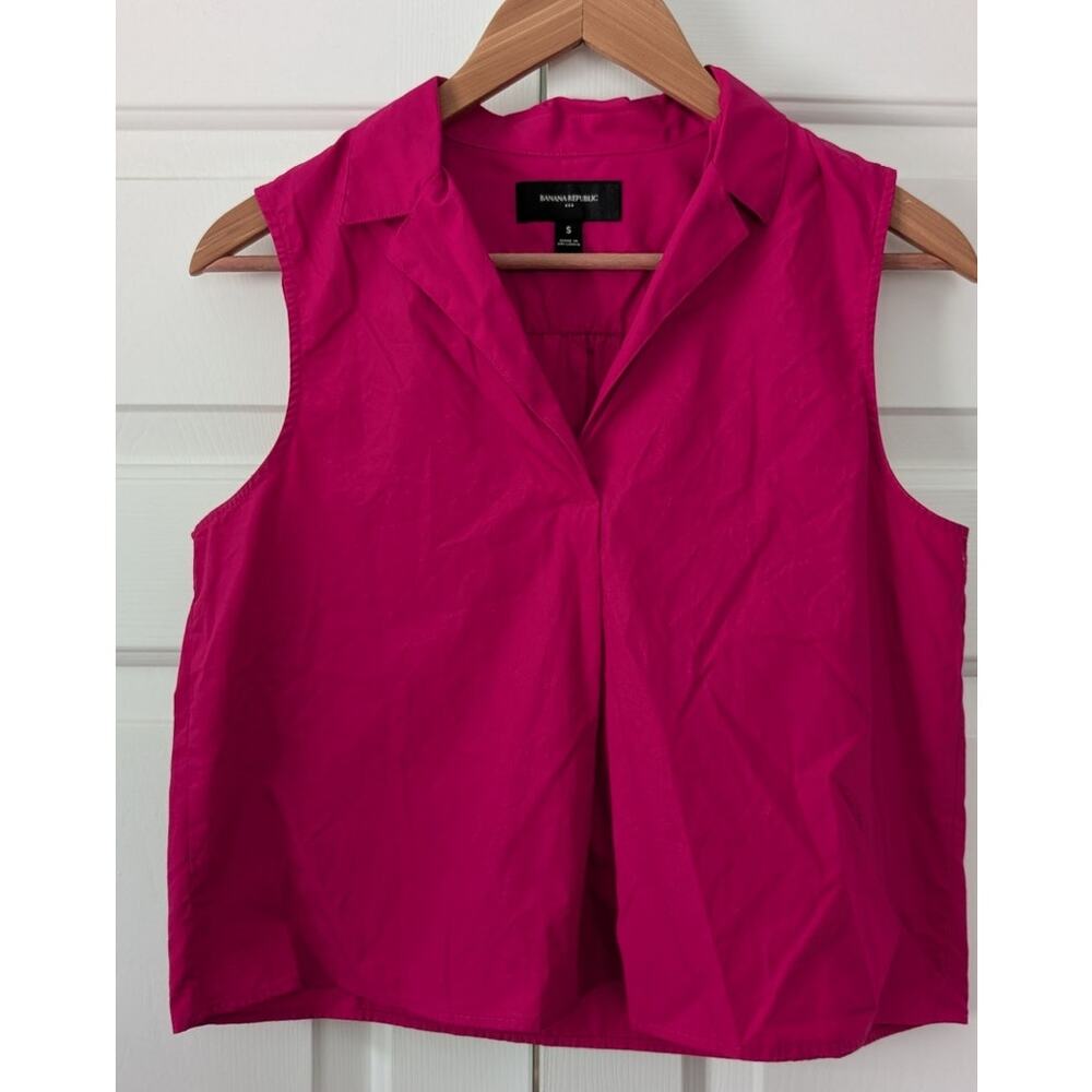 Banana Republic Factory Pink Cotton Sleeveless Top - Picture 2 of 5